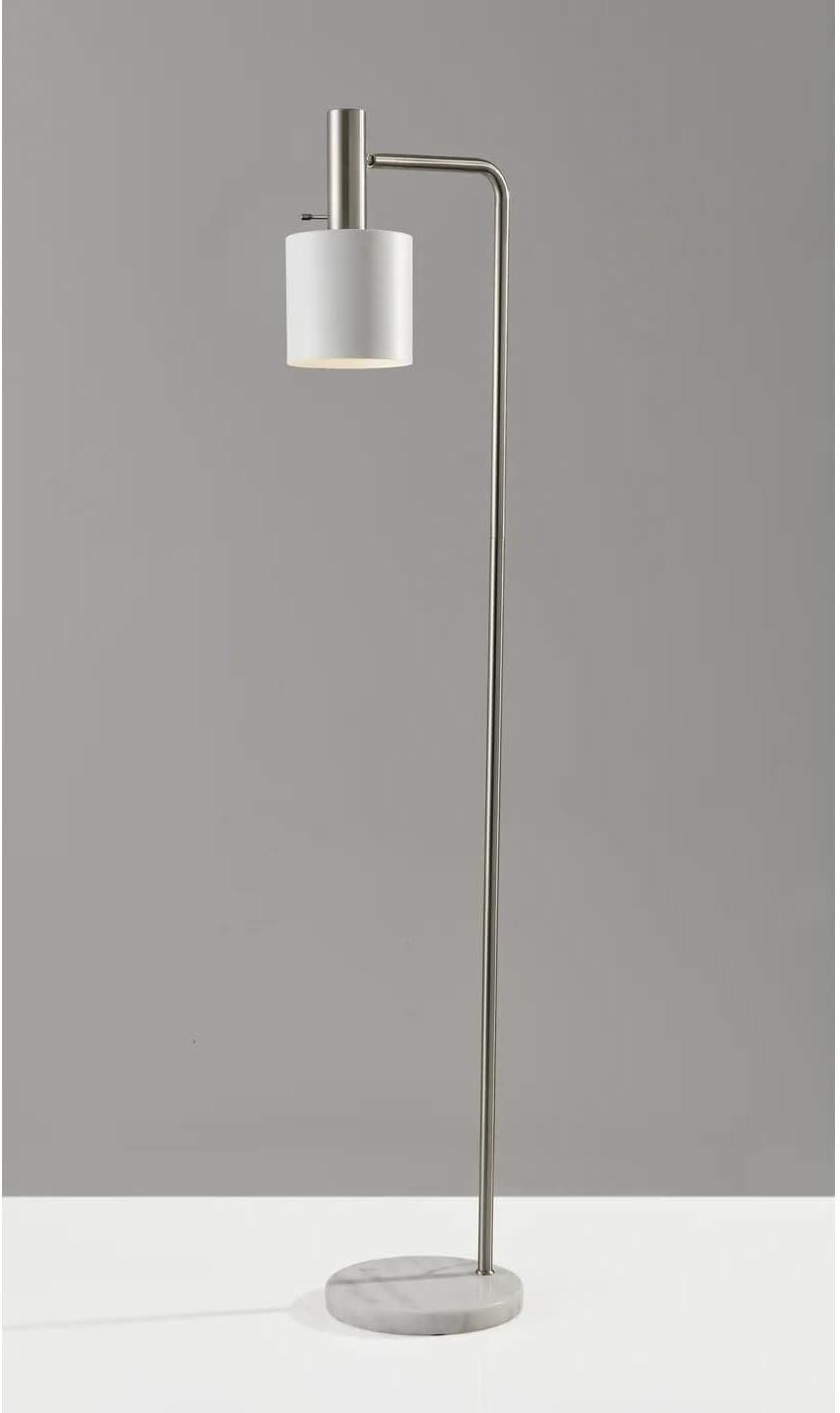 Adesso 61" Emmett Floor Lamp White: Metal Standing Light for Living Room, ETL Listed, No Bulb Included