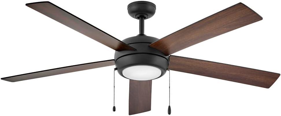 Matte Black 60" LED Ceiling Fan with Walnut Blades