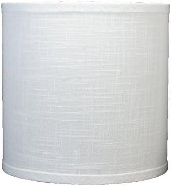 Off-White Linen Drum Lamp Shade with Nickel Spider Fitter