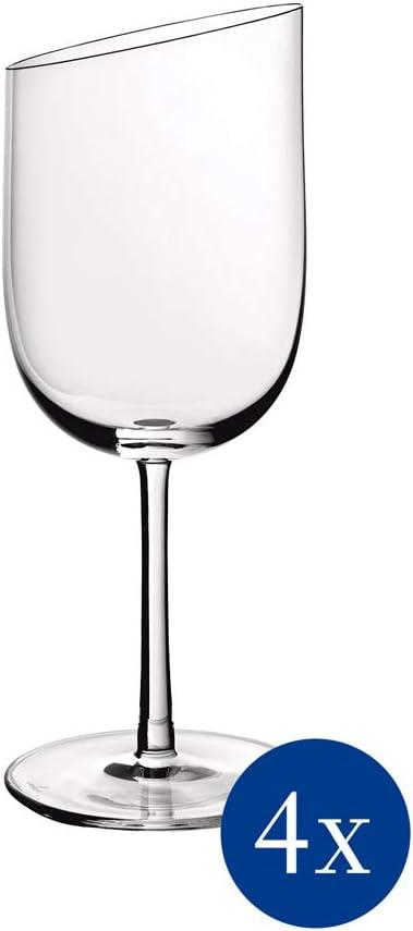 NewMoon 10 oz Clear Crystal White Wine Glass Set of 4