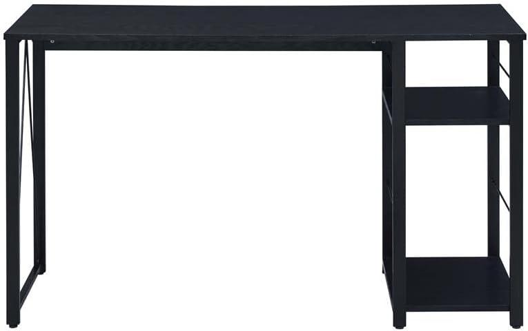 Vadna Writing Desk Black - Acme Furniture: Industrial Style, 47" Width, 2 Shelves, Wood Composite & Metal Frame