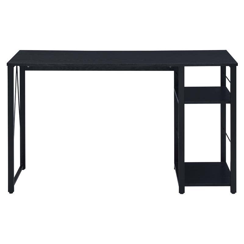 Vadna Writing Desk Black - Acme Furniture: Industrial Style, 47" Width, 2 Shelves, Wood Composite & Metal Frame