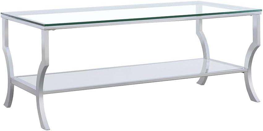 Coaster Contemporary Glass Top Rectangular Coffee Table in Clear