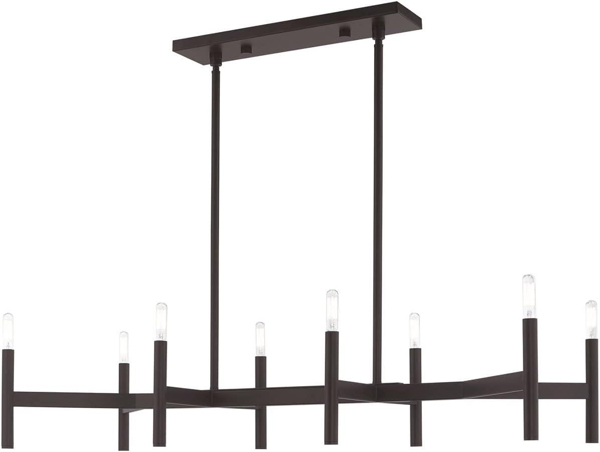 Copenhagen Bronze 8-Light Industrial Linear Chandelier