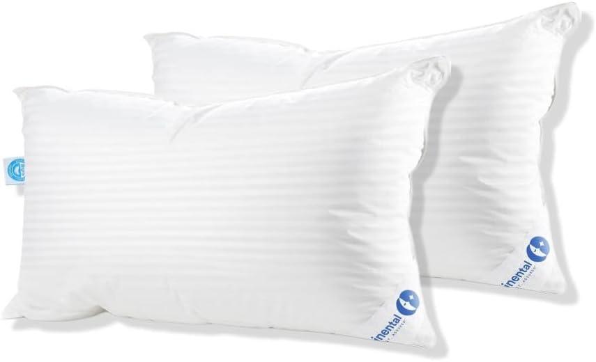ContinentalBedding Continental Bedding Luxury 700 Fill Power Down Bed Pillows 2 Pack (Set of 2)