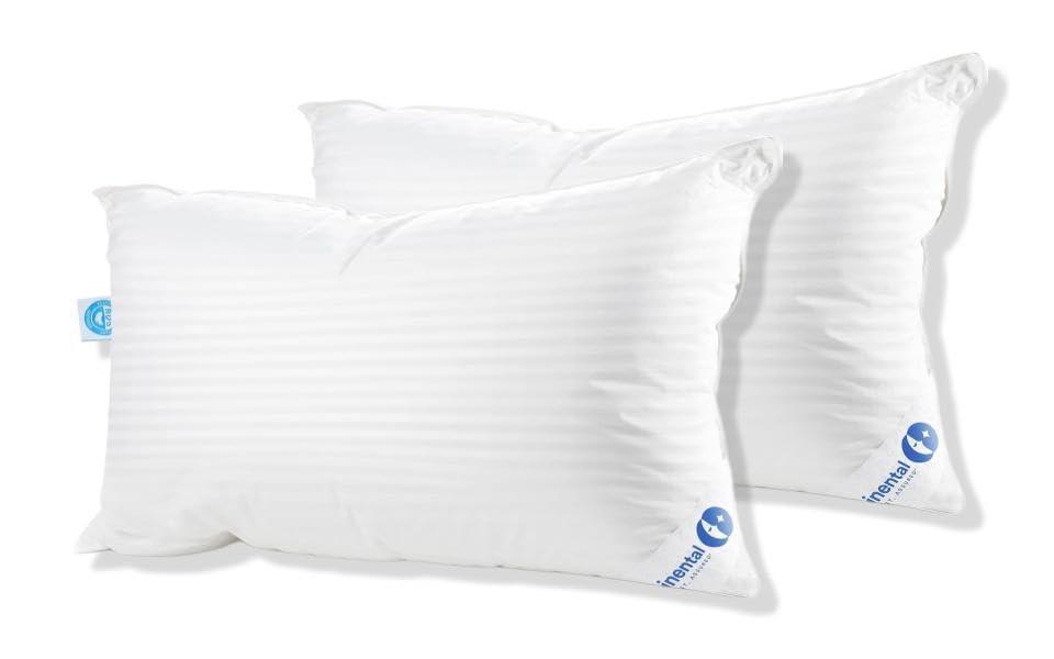 ContinentalBedding Continental Bedding Luxury 700 Fill Power Down Bed Pillows 2 Pack (Set of 2)