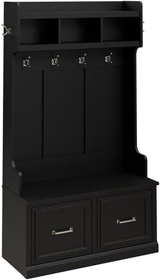 Woodland 40W Hall Tree and Shoe Bench w/ Doors in White Maple - Engineered Wood