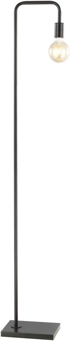 Contemporary 60'' Gray Minimalist Metal Floor Lamp with LED Bulb