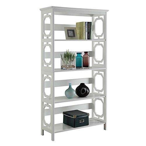 Convenience Concepts Omega Four-Shelf Bookcase in White Wood Finish