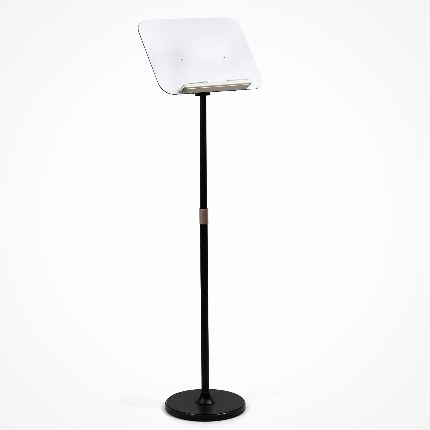 Portable Floor Lectern Podium Stand for Speech, Presentation, with Black Stand, Gray Board and Adjustable Height for Laptop, Book or Sheet Music