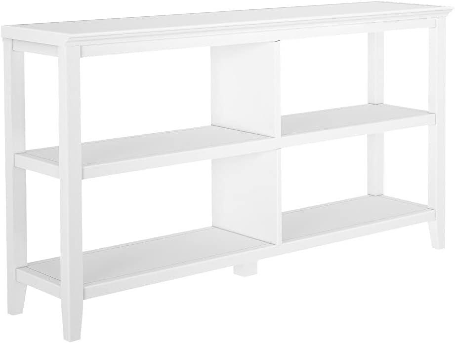 NewRidge 2-Tier Low Wooden Bookcase White