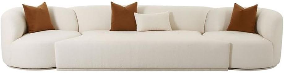 TOV Furniture Fickle Boucle 3-Piece Chaise Modular Sofa