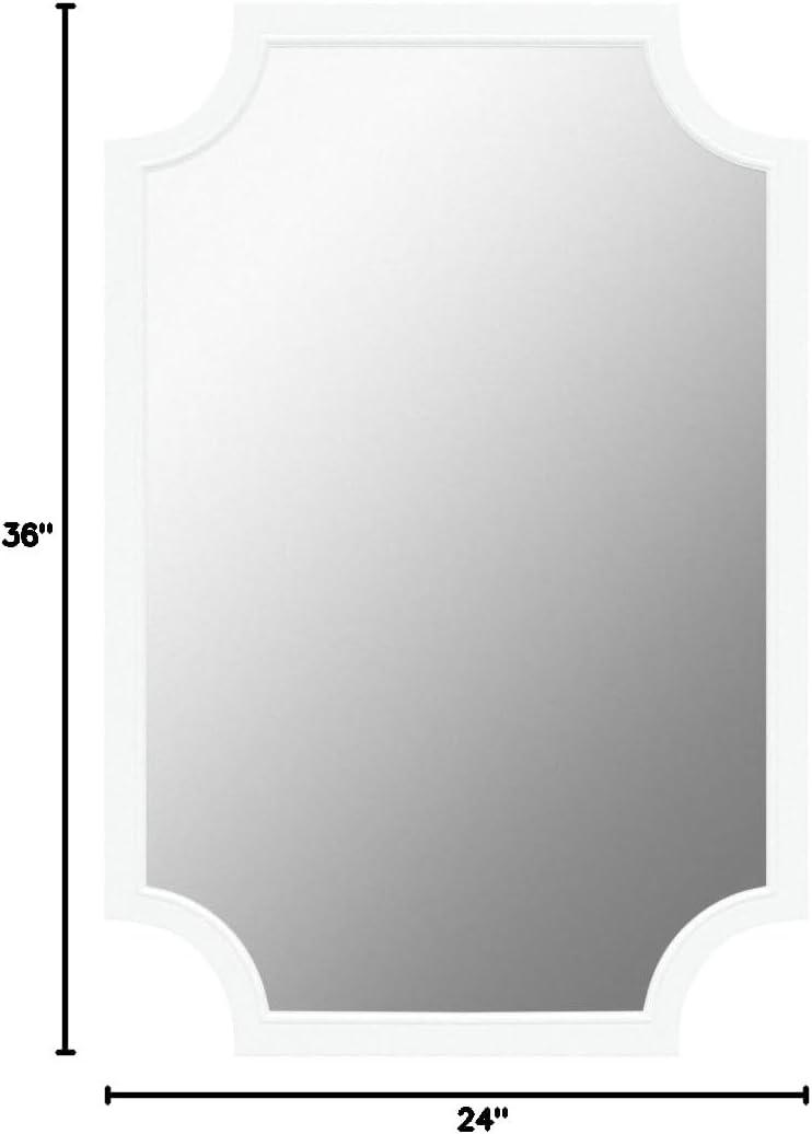 24" x 36" Hogan Framed Scallop Wall Mirror White - Kate and Laurel