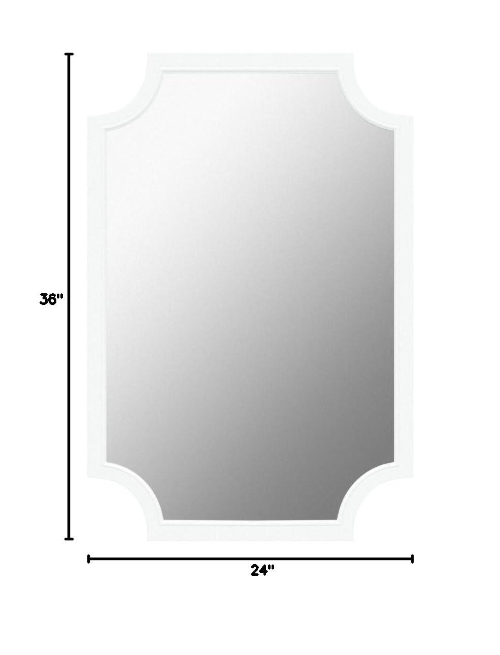 24" x 36" Hogan Framed Scallop Wall Mirror White - Kate and Laurel
