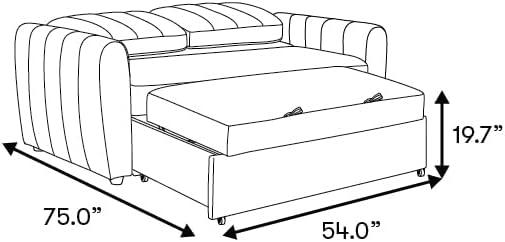 Serta Lowry 66.5" Full-Size Upholstered Convertible Sleeper Loveseat