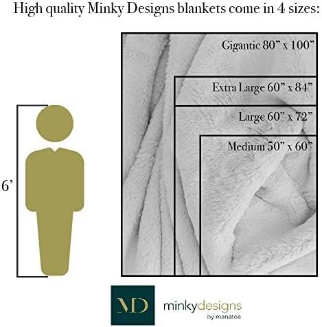 Minky Designs Luxurious Minky Blankets | Super Soft, Fuzzy, and Fluffy Faux Fur | Preppy Couch Covers & Throw Blankets | Ideal for Adults, Kids, Teens |Perfect Gift (Chic | Jaguar Black)