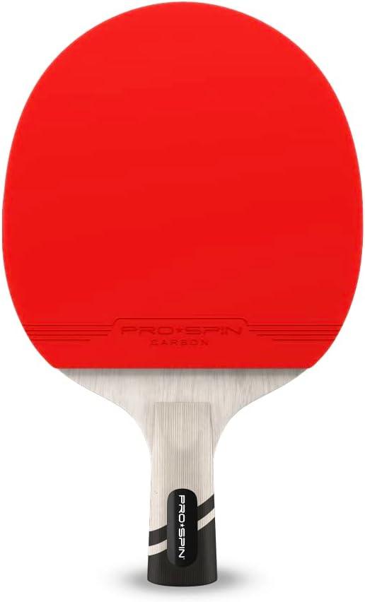 PRO-SPIN Ping Pong Paddle with Carbon Fiber, Penhold Grip, Performance-Level Table Tennis Racket