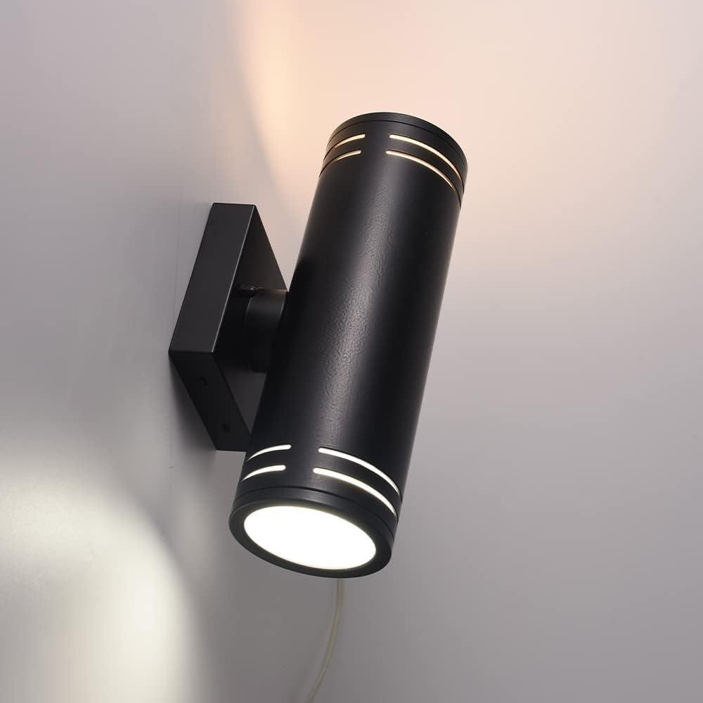 Black Aluminum Cylinder Up/Down LED Wall Light