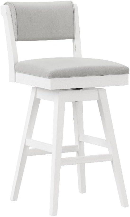 Clarion Wood and Upholstered Bar Height Swivel Stool Sea White - Hillsdale Furniture