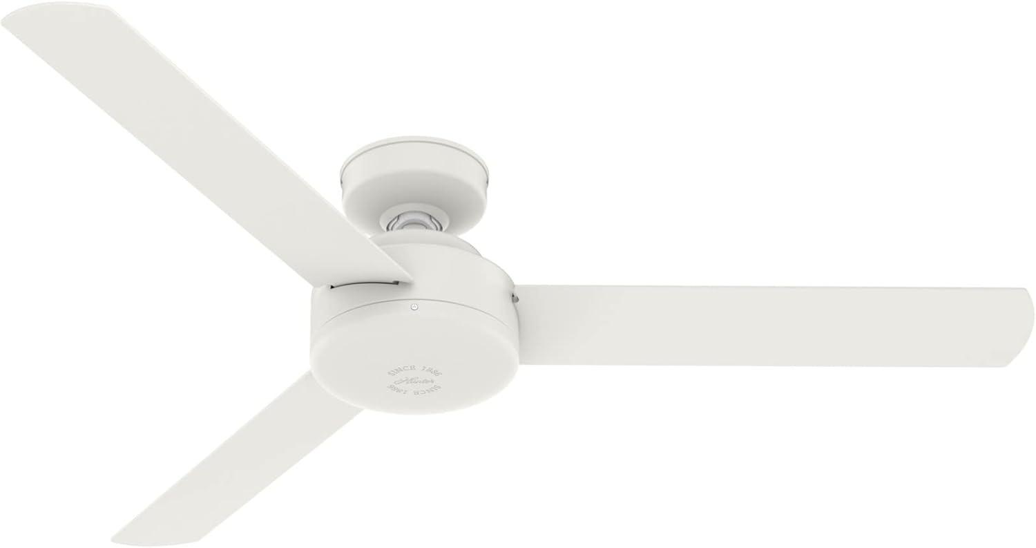 52" Matte White 3-Blade Ceiling Fan with Wall Control