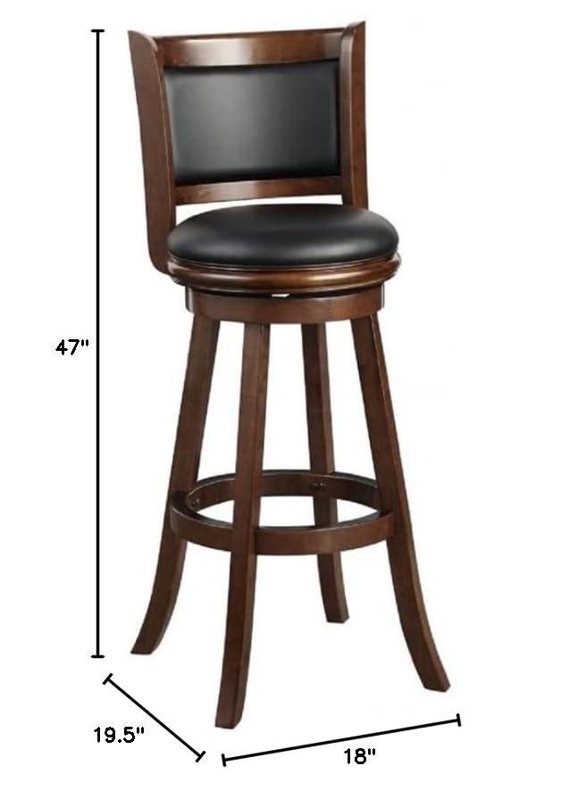 Boraam 34" Extra Tall Augusta Swivel Barstool Cappuccino Brown: Upholstered, Wood Frame, Fixed Height