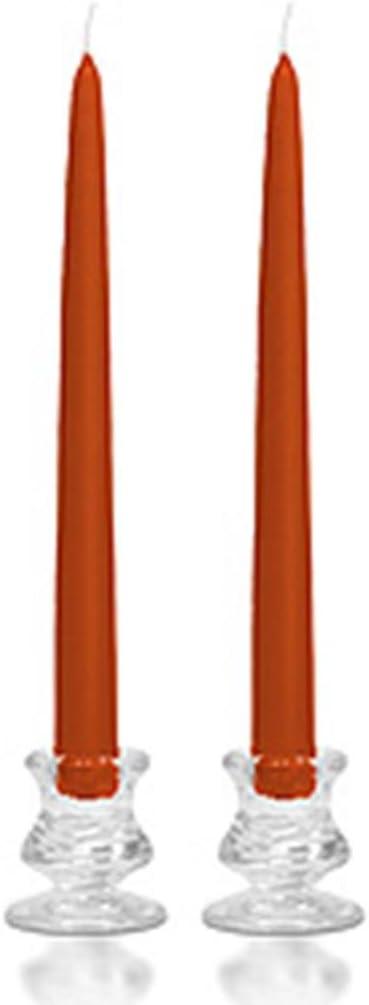 1 Pair Taper Candles Unscented 6 Inch Terracotta Tapers .88 in. diameter x 6 in. tall