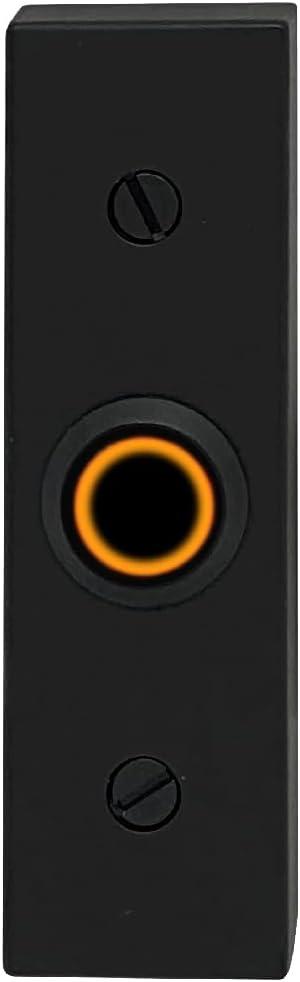 Black Rectangular Lighted Wired Metal Doorbell Button