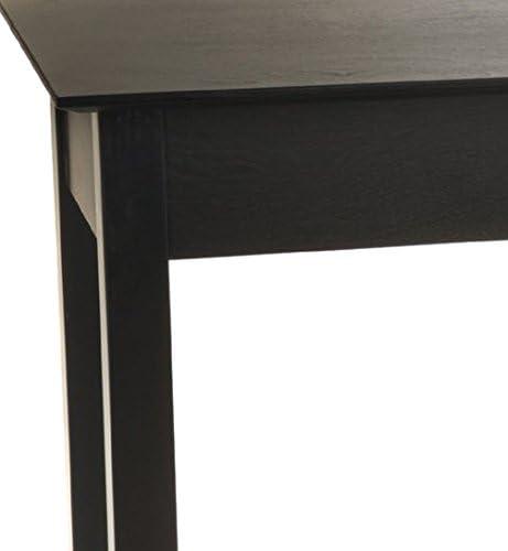 Black Wood Console Table with Drawer and Shelf
