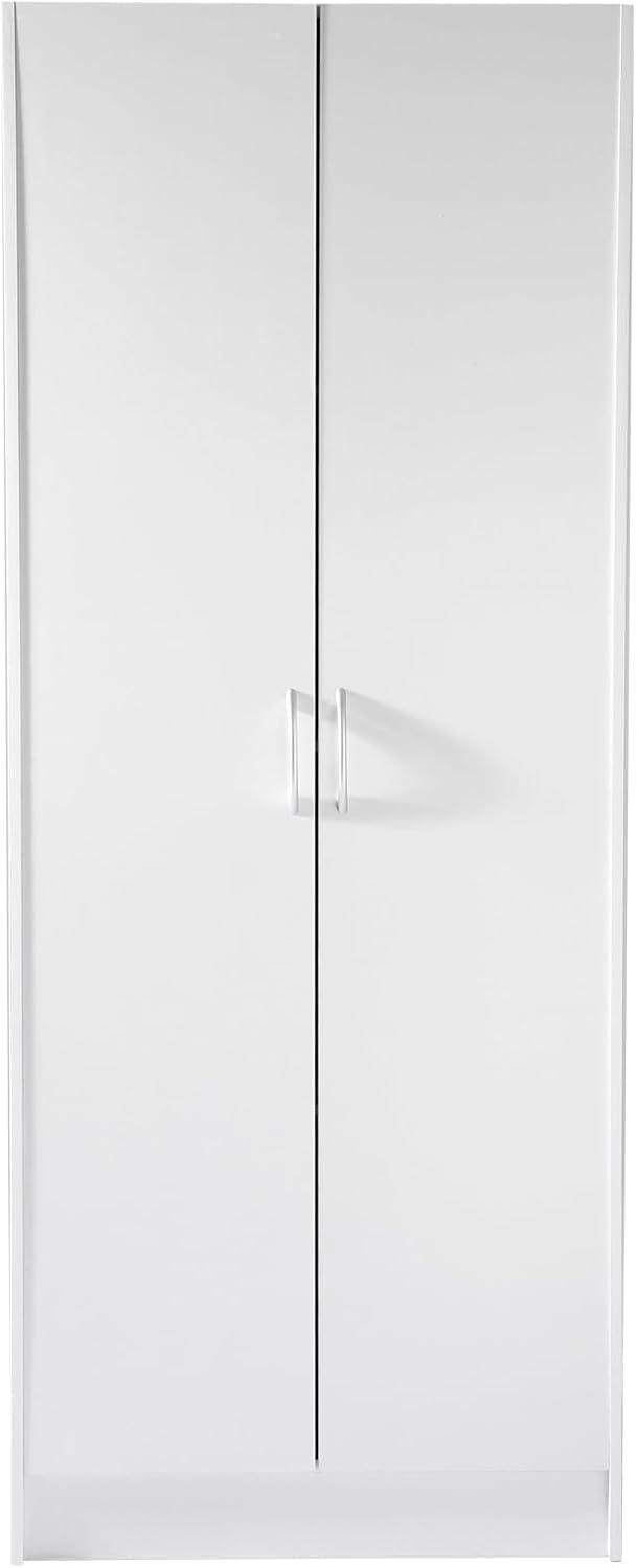 White 60" Tall Freestanding Kitchen Pantry Cabinet with Adjustable Shelves