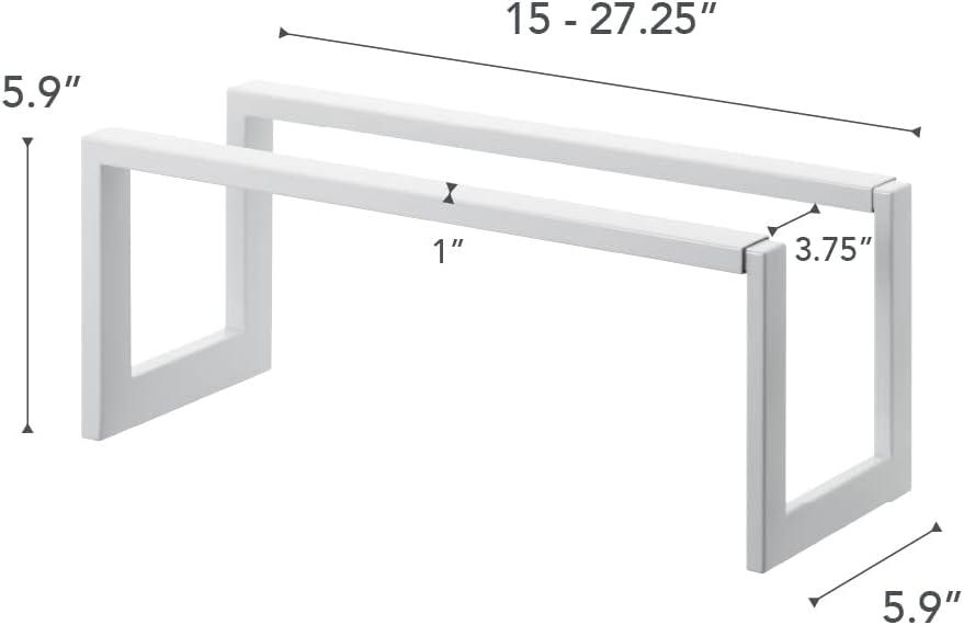 Yamazaki Home Adjustable Shoe Rack, Small, Steel,Holds 4 to 8 shoes, Expandable, Stackable