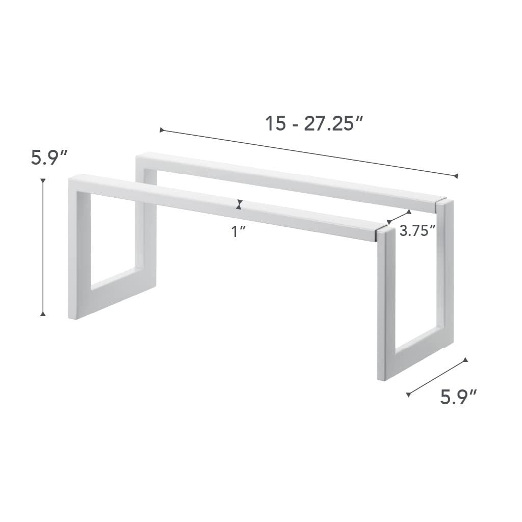 Yamazaki Home Adjustable Shoe Rack, Small, Steel,  Holds 4 to 8 shoes, Expandable, Stackable