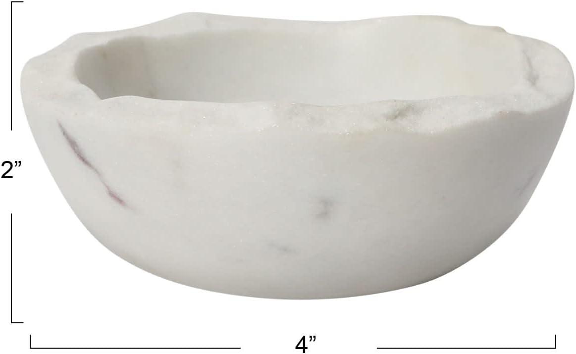 Bloomingville Bloomingville Marble Bowl with Raw Edge, White