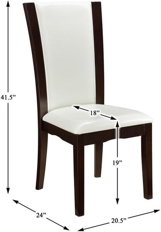 Lexicon Wood and Faux Leather Dining Room Side Chair in Espresso (Set of 2)
