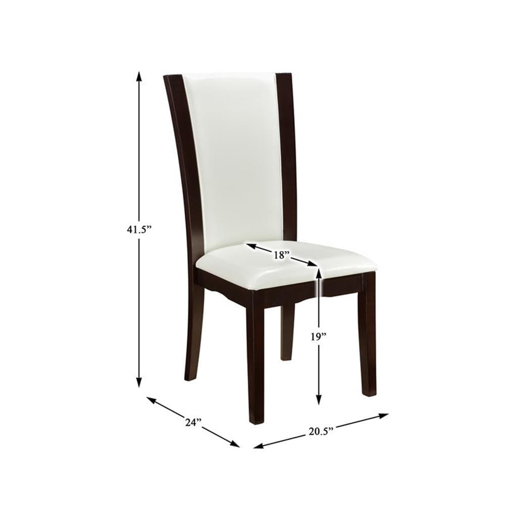 Lexicon Wood and Faux Leather Dining Room Side Chair in Espresso (Set of 2)