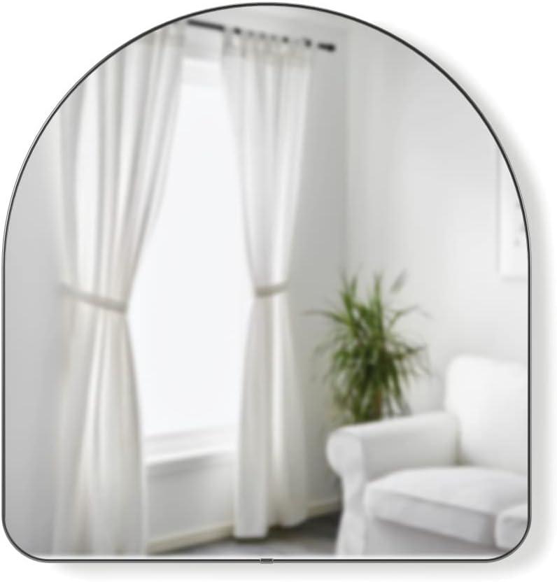 34" x 36" Hubba Arched Mirror Metallic Titanium - Umbra: Modern Oval Wall Mount, No Assembly, Steel Frame
