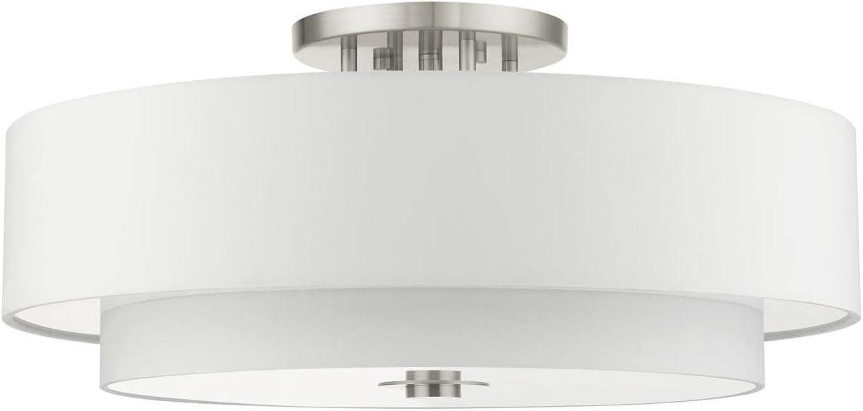 Livex Lighting - Meridian - 6 Light Semi-Flush Mount in Modern Style - 30 Inches