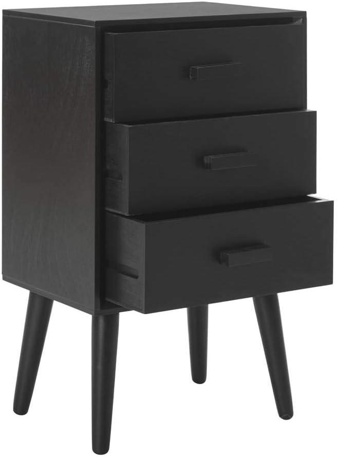 Pomona 3 Drawer Accent Table - CHS5700 - Black - Safavieh