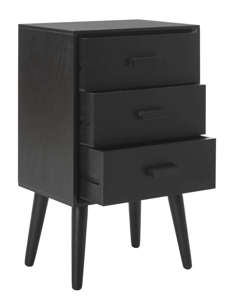 Pomona 3 Drawer Accent Table - CHS5700 - Black - Safavieh