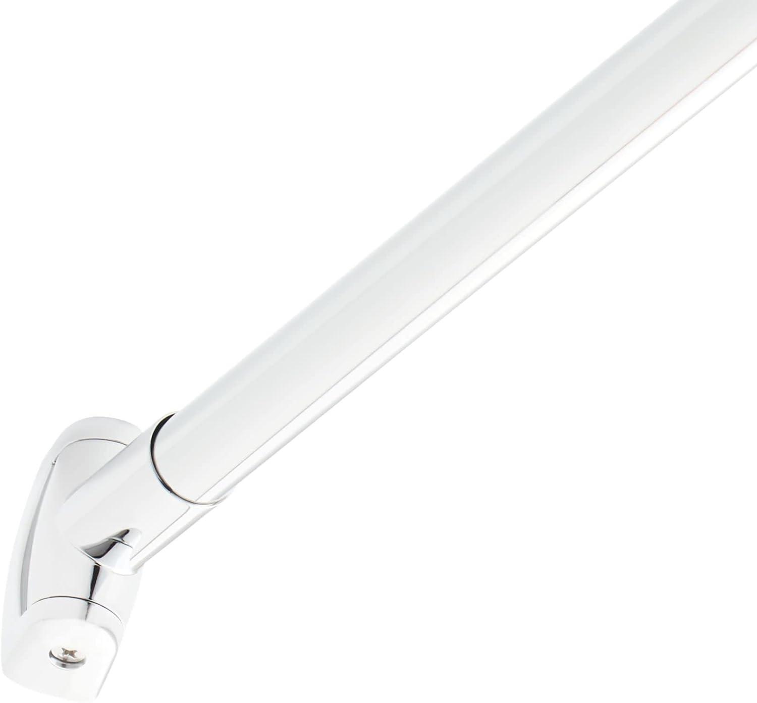 60" Chrome Curved Wall Mounted Shower Curtain Rod