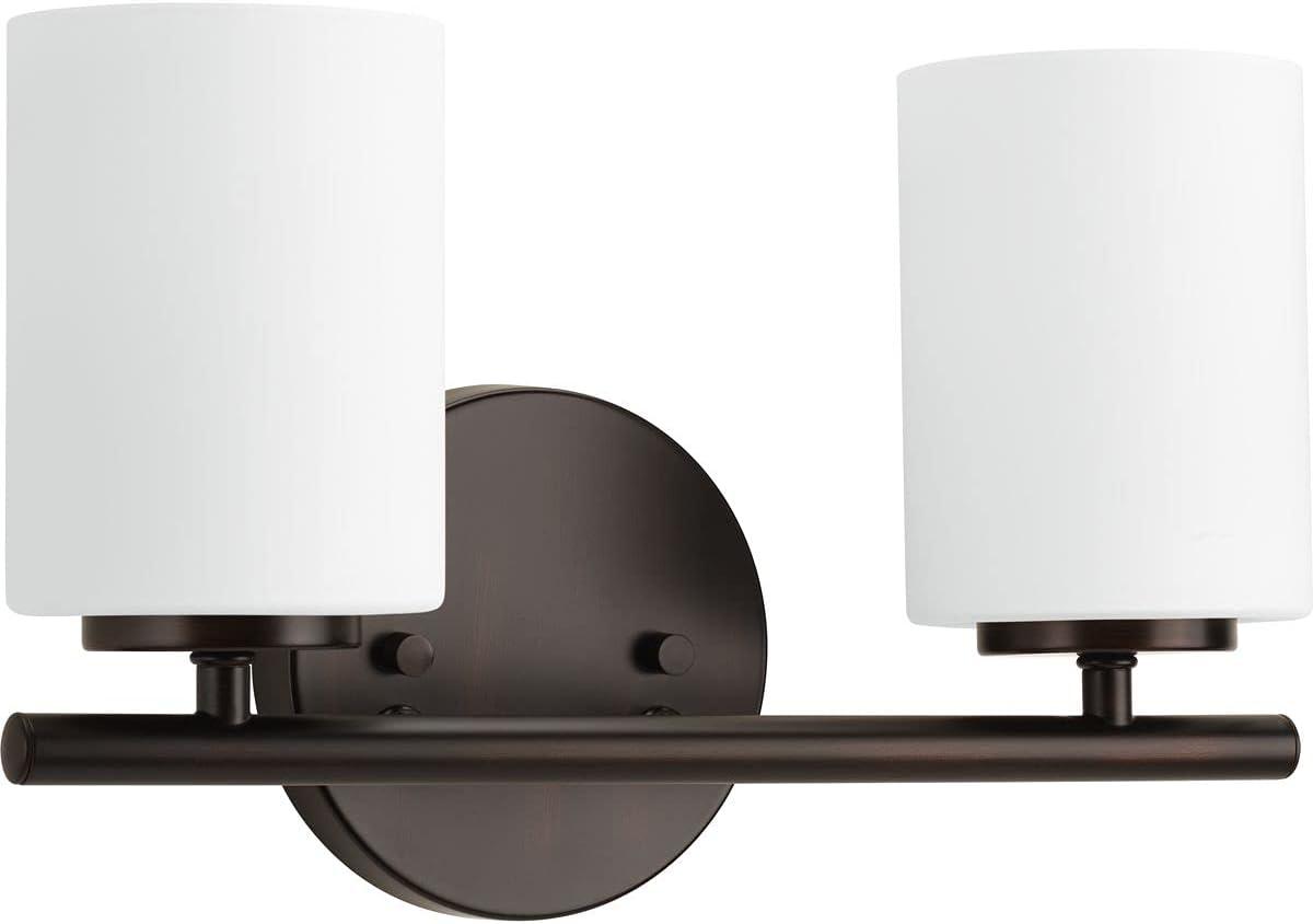 Progress Lighting Replay Collection 2-Light Bath Vanity, Brushed Nickel, Shade Included