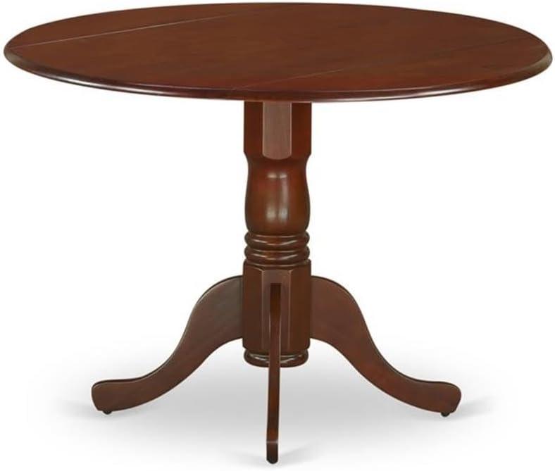 East West Furniture,Dublin Round Table With Two 9" Drop Leaves In A Mahogany Finish