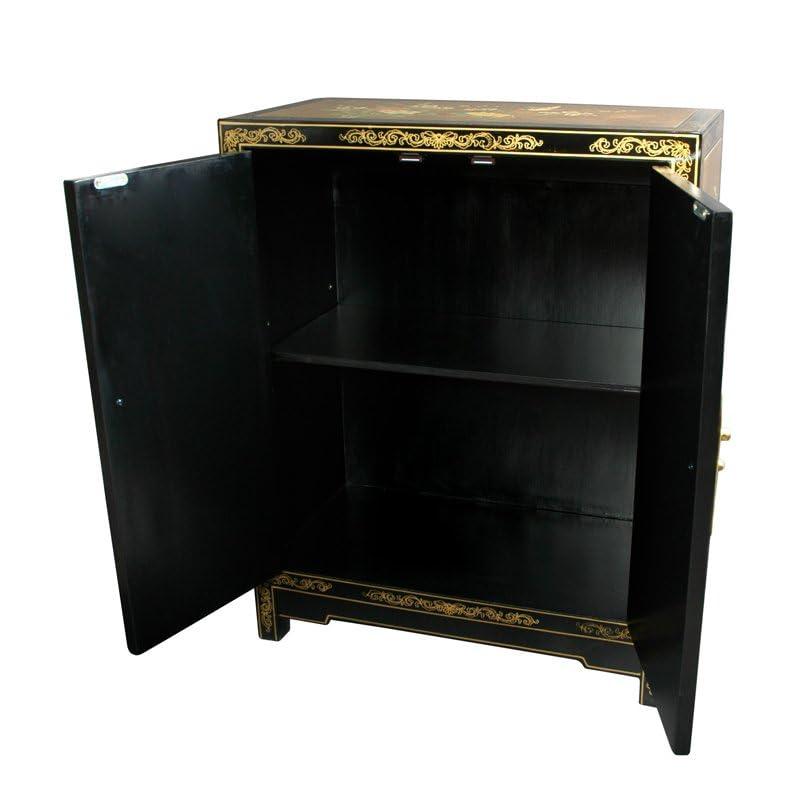 Oriental Furniture Gold Leaf Lacquer Cabinet