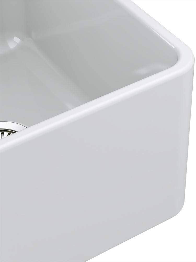 Fine Fixtures  Fireclay Sutton 23.25-inch White Farmhouse Kitchen Sink