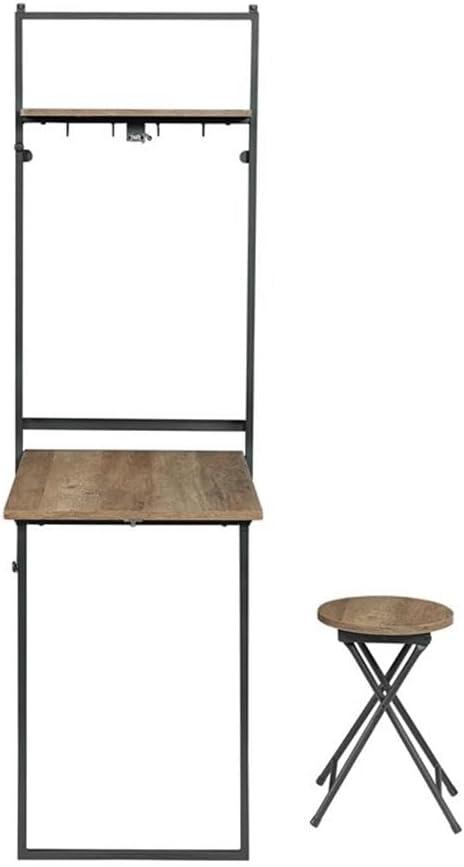 Coaster Riley Contemporary Wood Folding Wall Desk with Stool in Oak