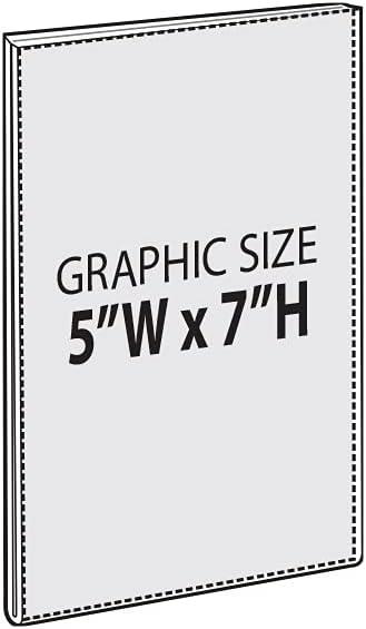 Azar Displays Clear Acrylic Magnet Back Sign Holder Frames 5" W x 7" H - Vertical / Portrait, 10-Pack (Set of 10)