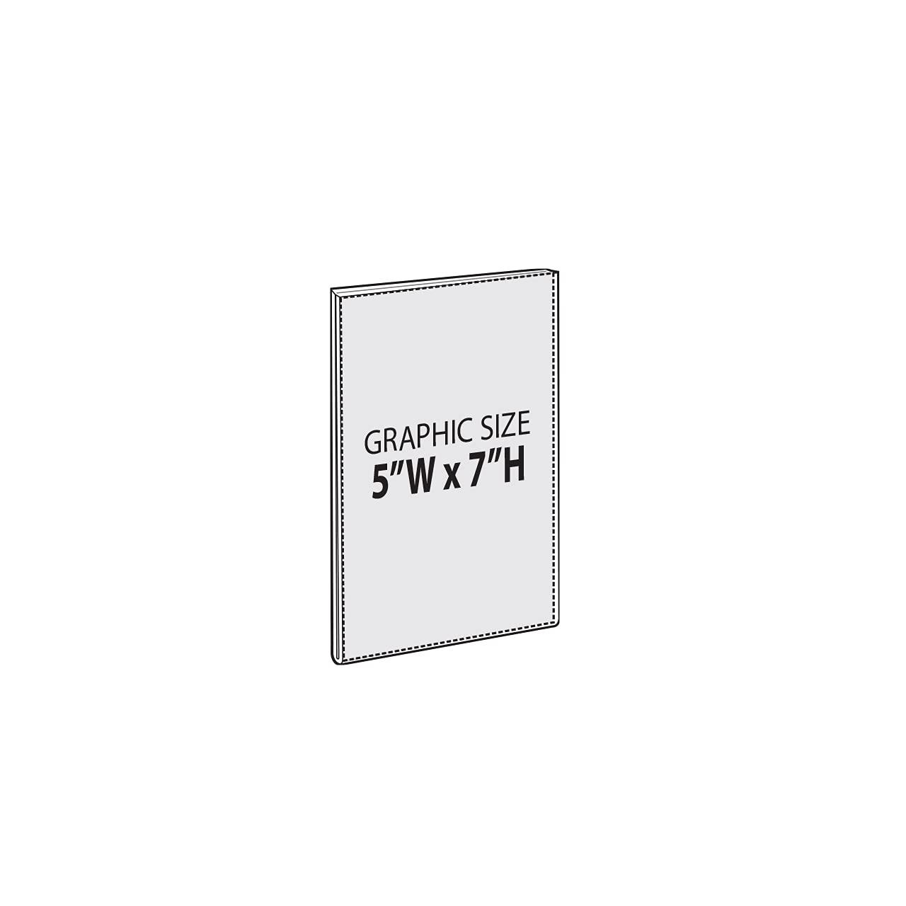 Azar Displays Clear Acrylic Magnet Back Sign Holder Frames 5" W x 7" H - Vertical / Portrait, 10-Pack (Set of 10)