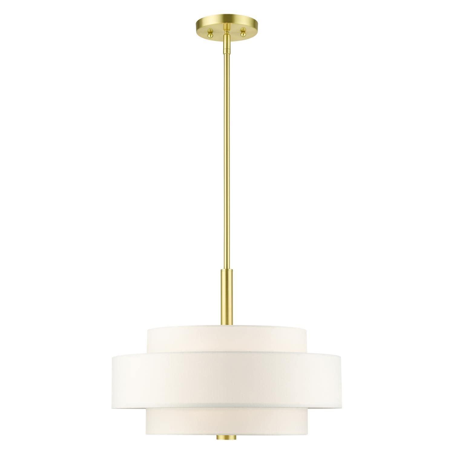 Livex Lighting Meridian 4 - Light Chandelier in  Satin Brass