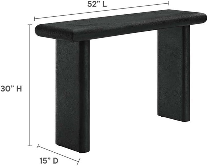 Modway Relic Modern Wood & Cement Concrete Console Table in Black