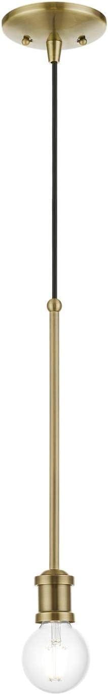 Livex Lighting Lansdale 1 - Light Pendant in Antique Brass