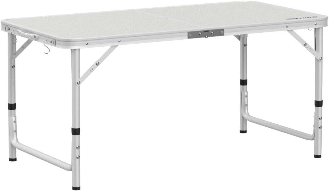 REDCAMP Aluminum Frame Camping Table 4 Foot, Portable Folding Table Adjustable Height Lightweight for Picnic Beach Outdoor Indoor,48 x 24 inches